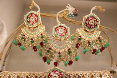 Handcrafted with love to give a real traditional look for this set beautifully studded with kundan stones and pearls give a royal look. Includes: Choker, Tikka, Earrings Traditional Kundan Jewelry Sets As Gift, Kundan Sets With Motifs For Eid, Temple Jewelry Sets With Mirror Work, Festive Jewelry Sets With Mirror Work As Gifts, Festival Jewelry Sets With Mirror Work For Gifts, Temple Jewelry Sets With Mirror Work As Gift, Kundan Sets With Pallu As A Gift, Kundan Chandbali Bridal Sets Gift, Kundan Necklace With Motifs For Festive Occasions