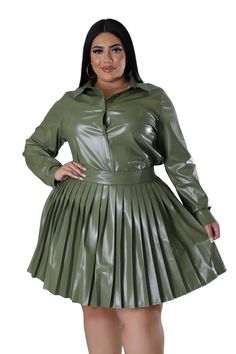 100% Polyester Model is wearing 1x Due to Photo shoot Lighting item appears lighter, but it is the darker olive Fall Party Skirt With Button Closure, Elegant Button-up Mini Skirt For Spring, Fitted Button-up Mini Skirt With Lining, Fitted Button-up Lined Mini Skirt, Fitted Pleated Skirt With Buttons For Spring, Spring Fitted Button-up Mini Skirt, Fitted Pleated Skirt With Button Closure, Fitted Mini Skirt With Buttons For Spring, Photo Shoot Lighting