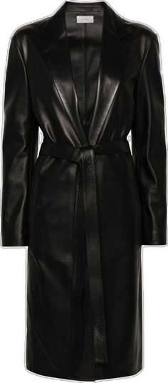 Coat Black, Leather Coat, The Row, Leather, Black