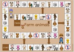 a board game with farm animals on it