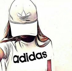 a drawing of a person wearing a adidas t - shirt with the word adidas on it