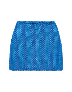 KASI - NAYARIT Chic Blue Mini Skirt For Beach, Blue Mini Skort For The Beach, Blue Mini Skort For Vacation, Blue Mini Skort, Blue Pencil Skirt Skort For Summer, Side Split Skirt, Crochet Mini Skirt, One Piece Clothing, Blue Crochet