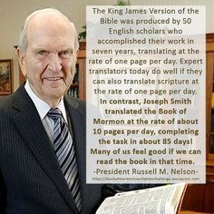 an older man in a suit and tie holding a book with the words, king james version of the bible was produced by 50 english