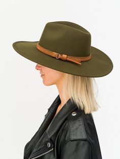 "must have hat in a stunning Olive color adorned with a brown Suede ribbon. Great combo. One of a kind. Perfect for complimenting your outfits and keeping your hair looking good in the wind. 24\" circumference - fits most heads comfortably 4\" brim" Brimmed Brown Boater Hat For Country Events, Brown Brimmed Boater Hat For Country Events, Brown Adjustable Boater Hat For Fall, Adjustable Brown Hat For Fall, Adjustable Brown Fall Hat, Brown Hat Bands For Fall, Khaki Cap For Fall, Brown Flat Brim Boater Hat, One Size Fits Most, Brown Flat Brim Hat For Kentucky Derby