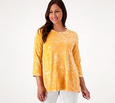 Comfy, chic, and distinct, this top mixes up your daily fashion rotation with style. Pockets (what?!), a ribbed neckline, and a sun-faded design all come together to bless your look with utter chicness. From LOGO by Lori Goldstein®. Is Logo, Turtleneck Tunic, Women Floral Blouse, Flowy Tunic, Tunic Shirt Dress, Tie Dye Cotton, Lori Goldstein, Comfy Chic, Drape Cardigan