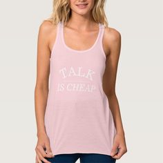 a woman wearing a pink tank top with the words i can't breathe on it