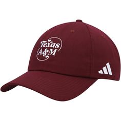 Add a timeless finish to any Texas A&M Aggies look with this Slouch hat from adidas. It features a throwback-inspired team wordmark across the front and a classic design for added detail. With a relaxed structure and adjustable strap for a perfect fit, this versatile cap is a must-have for any Texas A&M Aggies collection. Casual Adidas Baseball Cap For Sports Events, Casual Adidas Hat For Sports Events, Adidas Casual Hat For Sports Events, Sporty Logo Hats For Sports, Adidas Cap For Sports Events, Sporty Logo Hats For Sports Events, Sporty Cotton Hats For Fan Merchandise, Adidas Curved Bill Baseball Cap For Sports, Sports Hats With Logo Print And Curved Bill