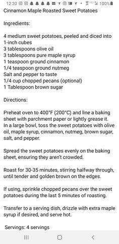 the recipe is displayed on an iphone