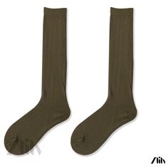 Zlily - Cotton Knee-high and Thigh-high Socks with Pile Design in Solid Colors Casual High Stretch Knee-high Socks, Trendy Knee-high Stockings, Solid Fall Knee-high Socks, Solid Stretch Knee-high Socks, Casual Tight Knee-high Hosiery, Casual Solid Knee-high Hosiery, Solid Color Stretch Knee-high Socks, Green Fitted Knee-high Socks, Casual Solid Thigh-high Hosiery