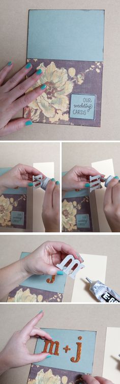 the process to make a card with flowers on it