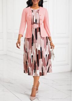 Color:Pink;Size:S;Size:M;Size:L;Size:XL;Size:XXL;Package Contents:1 X Dress , 1 X Belt;Occasion:Other;Style:Casual; Modest Plus Size Clothes, Cheap Women's Tops With Geometric Embroidery, Dresses Comfortable, Crew Neck Dress Outfit, Embroidery Light, Best Casual Dresses, Dress And Cardigan, Dress Swimwear, Pink Two Piece