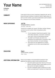 a professional resume with no work experience is shown in this image, it shows the format for