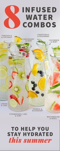 an advertisement for the 8 infused water combos