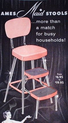 an advertisement for a child's stool and step stool from the 1950's