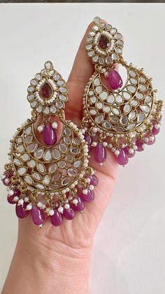 Dimensions: 3.5 Inches Indian wedding Mirror Jhumka/stone Jhumka/Indian Jewelry/Pakistani/Punjabi/Indian/Statement earring/Bridal earring/ Luxury Bollywood Chandbalis For Reception, Luxury Fusion Style Chandbalis For Reception, Pink Chandbali Pearl Earrings For Wedding, Chandbali Earrings Kundan, Mirror Jhumka, Green Jhumka, Mirror Earrings, Pearl Drop Earrings Bridal, Earrings Kundan