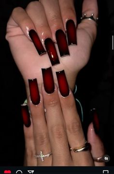 Halloween Nail Ideas, Red Acrylic Nails, Grunge Nails, Girly Acrylic Nails, Halloween Nail