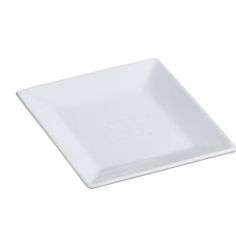 a white square plate on a white background