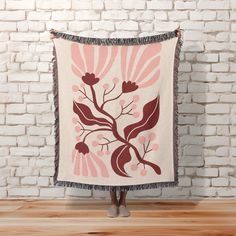 Enjoy a one-of-a-kind keepsake with our Enchanting Pink Floral Woven Blanket, inspired by Henri Matisse. Expertly crafted on a loom using soft, 100% cotton yarn, this blanket features a unique design, making it the perfect gift for your cherished partner, family, or close friends. Whether for birthdays, anniversaries, or any special occasion, this blanket allows you to express your love and appreciation in a truly memorable way.  Our woven tapestry blanket is as versatile as it is beautiful. Perfect for cozying up on the couch, adding a layer of warmth to your bed, or as a statement piece draped over a chair. Its intricate design makes it ideal for wall-hanging, transforming any room into an artful sanctuary. Use it as a picnic blanket for outdoor gatherings, or wrap yourself in its softne Pink Matisse, Blanket Tapestry, Blanket Picnic, Tapestry Blanket, Flower Blanket, Woven Tapestry, Wedding Gift Baskets, Close Friends, Woven Blanket