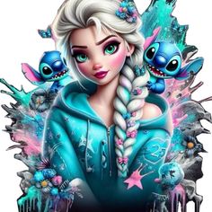 Stitch Fanart, Lilo I Stitch, Lilo And Stitch Characters, Stitch Tumbler, Alternative Disney Princesses, Princess Artwork, Stitch Drawings, Alternative Disney, Lilo And Stitch Drawings