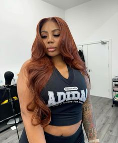 Outfits With Ginger Hair Black Women, Ginger Bundles, Hair Color For Brown Skin, Weave Ponytail Hairstyles, Braided Hairstyles For Black Women Cornrows, Wig Install