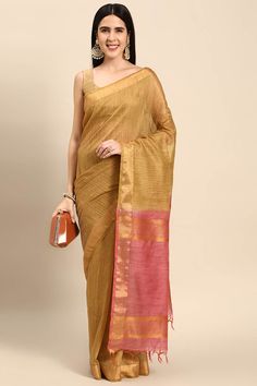 Product Features: Saree Color: Pink Saree Fabric: Art Silk Pattern: Block Style: Bhagalpuri Wash: Dry clean Occasion: Festival,Party Product Type: Saree Disclaimer: There will be slight difference in digital to actual image Gold Dupatta With Weaving Work, Pre-draped Saree With Weaving Work For Puja, Gold Saree With Weaving Work For Festivals, Festival Gold Saree With Weaving Work, Gold Cotton Silk Saree With Weaving Work, Festival Saree With Weaving Work, Festive Saree With Weaving Work For Celebrations, Art Silk Saree With Weaving Work, Yellow Dupatta With Weaving Work