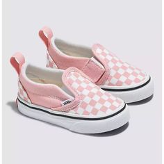 *Nib* Pink Checkerboard Slip-On Toddler Vans Size 5! New In Box, Never Worn, Still Have Plastic Loop Tag But My Toddler Pulled Off The Little Red Tag On The Shoes. The Cutest Pair Of Little Girl Vans. Have A Matching Pair In Purple Too! White Vans Sneakers For School, Playful White Vans Sneakers, Cute Vans Slip-on Sneakers, Girl Vans, Non-slip White Vans Sneakers, Vans Sneakers Kids, Pink Slip-on Vans Sneakers, White Non-slip Vans Sneakers, Pink Vans Sneakers For Skateboarding