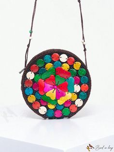 BirdinBag - Beaded Coconut Shell Crossbody Bag: Compact & Stylish Woven Travel Shoulder Bag Multicolor Beaded Pouch Bag, Multicolor Beaded Crossbody Shoulder Bag, Multicolor Beaded Vacation Bag, Multicolor Beaded Bags For Summer, Summer Multicolor Beaded Bag, Multicolor Beaded Tote Shoulder Bag, Travel Multicolor Beaded Shoulder Bag, Portable Multicolor Handheld Shoulder Bag, Multicolor Beaded Handheld Shoulder Bag