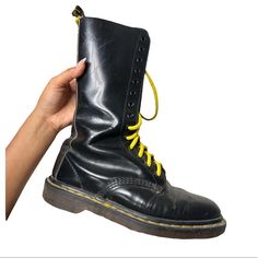 Reposhing This Item I Purchased From @Jasssb_. Unfortunately They Do Not Fit Me. :( Questions? Leave A Comment Below! Yellow Fitted Boots With Round Toe, Yellow Fitted Casual Boots, Yellow Lace-up Boots For Streetwear, Dr Martens Shoes, Martens Shoes, Moto Boots, Dr. Martens, Yellow Black, Black N Yellow