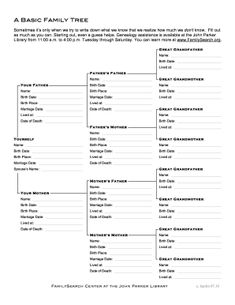 the family tree is shown in black and white, with text above it that reads