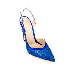 Shop Royal Blue Sequin Slingback Heels Glitter Pointed Toe High Heel Dress Shoes color Royal Blue for Dancing Club, Date, Going out, Party with worldwide Free shipping & Free return. Blue Slingback Pumps With Round Toe For Party, Blue Slingback Pumps With Round Toe For Evening, Blue Slingback Pumps For Summer Parties, Blue Round Toe Slingback Pumps For Evening, Party Slingback Pumps With Glitter And Pointed Toe, Glitter Slingback Pumps With Pointed Toe For Party, Blue Slingback Pumps For Summer Evenings, Blue High Heel Slingback Pumps For Evening, Blue Ankle Strap Slingback Pumps For Party