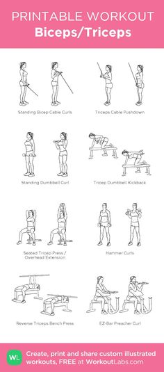 the printable workout poster shows how to do different exercises