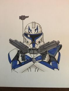 Captain Rex Drawing, Clone Drawing, Rex Star Wars, Rex Drawing, Star Wars Art Drawings, Captain Rex, 501st Legion, Drawing Stars