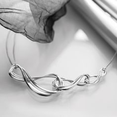 Kit Heath Sterling Silver Infinity Grande Triple Necklace - Rococo Jewellery Triple Necklace, Trio Necklace, Slider Necklace, Designer Silver Jewellery, Pearl Bangle, Silver Jewelry Design, Link Earrings, Station Necklace, Sterling Silver Earrings Studs