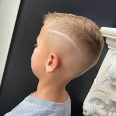 Boys Short Haircut Kids Fade With Line, Boys Drop Fade Haircut, Boys Short Haircut Kids Fade Hard Part, Fade With Lines On Side, Super Short Boys Haircut, Kids Barber Haircut, Kid Fade Haircut Boy Hair, Boy Undercut Hair Kids, Boys Haircut Lines On Side