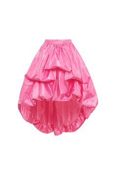 Unleash your inner princess with the Disco Star skirt. This vibrant Shocking Pink skirt boasts a perfectly puffed silhouette, complete with a tiered bubble hem. Crafted from dead stock Polyester Taffeta. Mid rise fit Tucked up and Mini at the front with a long back Designed to be Fitted at the waist and flare out into a Bubble Hem Invisible zipper at side Fully lined We use flash, film and polaroid photography, for best colour accuracy of the garment, please refer to the product imagery. Model i Diy Bubble Skirt, Long Bubble Skirt, Bubble Hem Skirt, Sunset Skirt, Pink Long Skirt, Star Skirt, Polaroid Photography, Form Fitting Tops, Puffy Skirt