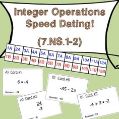 an image of a card game with the words,'intiger operations speed dating 7 n