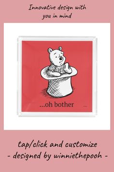 a card with an image of a bear in a hat and the words, innovative design with you in mind