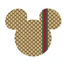 a mickey mouse head with a red, green and blue stripe