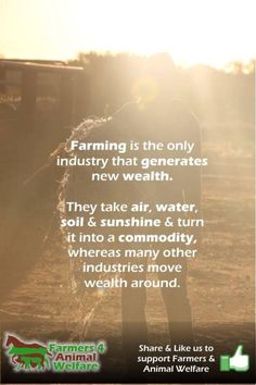 an advertisement for farmers animals and livestocks with the words farming is the only industry that generators new health