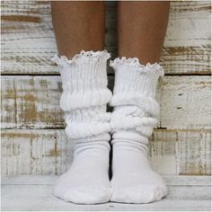 SCRUNCHY lace slouch socks white | Hooters white slouch 80s socks | lace slouch socks | hooters socks – Catherine Cole Frilly Socks With Sneakers, Fitted White Socks With Lace Trim, Soft White Knee-high Socks For Spring, Juliette Aesthetic, La Gear Sneakers, Gertrude Mcfuzz, White Frilly Socks, 80s Socks, 1950s America