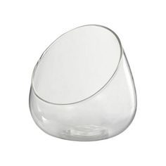 an empty glass bowl on a white background