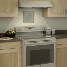 a stove top oven sitting inside of a kitchen