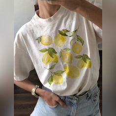 Lemon Tee Shien Size M Nwt - Never Been Worn Botanical Tshirt, Plus Size Hiking, Lemon Shirt, Fruit Shirt, Cottagecore Clothes, Graphic Tees For Women, Boho Shirt, Vintage Cottagecore, Aesthetic T Shirts