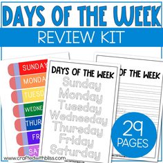 the days of the week printable worksheet for kids to practice their writing skills