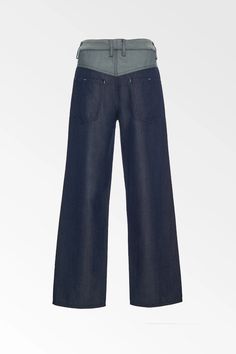 This pant is part of our award winning International Woolmark Prize collection. Based on our classic yoke front jean, this pant is made from traceable 100% Italian Merino wool that resembles a "denim' look. The fabric was sourced from a mill that is part of the Greenpeace Detox Program. This pant has a two-tone color, Detox Program, Jean Skirt, Skirt Pants, Trousers Women, Grey Jean, Contrasting Colors, Merino Wool, Award Winning, Two Tone