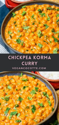 chickpea korma curry is an easy and healthy side dish