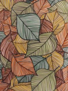 a drawing of leaves with different colors