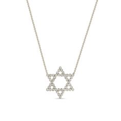 Zoë Chicco 14k Gold Diamond Bezel Star of David Necklace Luxury Star Of David Necklace With Diamond Accents, Fine Jewelry Star Of David Necklace For Formal Occasions, Formal 14k Gold Star Of David Necklace, Formal Star Of David Fine Jewelry Necklace, Luxury Diamond Necklace Star Of David, Star Of David Necklace With Diamond Accents For Anniversary, Silver Star Of David Necklace For Formal Occasions, Formal Silver Star Of David Necklace, Fine Jewelry Diamond Necklace With Star Of David