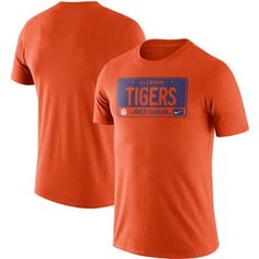 Sport a casual look that says you're always down to ride for the team with this Clemson Tigers Plate T-shirt. This Nike tee features a custom license plate-styled graphic and a classic design that makes it an ideal pick for game day. Make this Clemson Tigers shirt part of your rotation and you'll always have license to cheer the loudest for your favorites. Brand: Nike Crew neck Imported Machine wash, tumble dry low Material: 100% Cotton Move To Zero is Nike's journey toward zero carbon and zero School Spirit Shirts Designs, Tigers Shirt, Nike Crew Neck, School Spirit Shirts, Tiger Logo, Tiger Shirt, Nike Orange, Spirit Shirts, Nike Tee