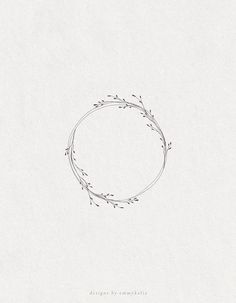 a drawing of a circle with leaves on it